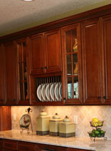 kitchen cabinet with plate racks
