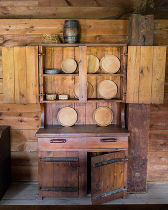 rustic kitchen cabinet used by early american settlers