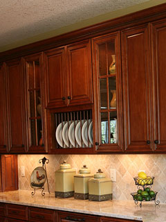 kitchen cabinet with plate rack